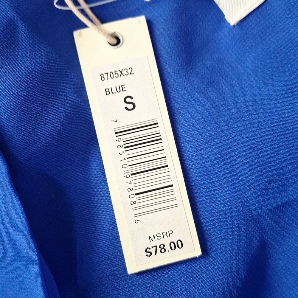 Max Studio “NEW” Blue V-Neck Surplice Front Gorpcore Sleeveless Blouse Size S - Picture 11 of 14